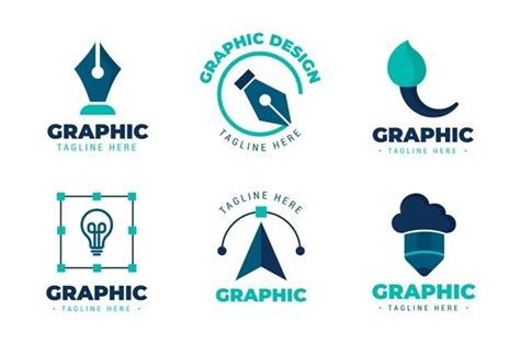 Premium Vector | Flat graphic designer logo set in 2024 | Graphic ...