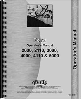 Ford 3000 Tractor Operators Manual