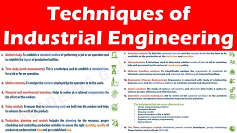 Techniques of Industrial Engineering. - YouTube