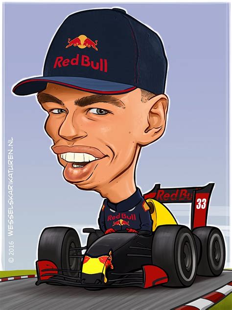 Max Verstappen caricature karikatuur | Caricature, Black and white ...