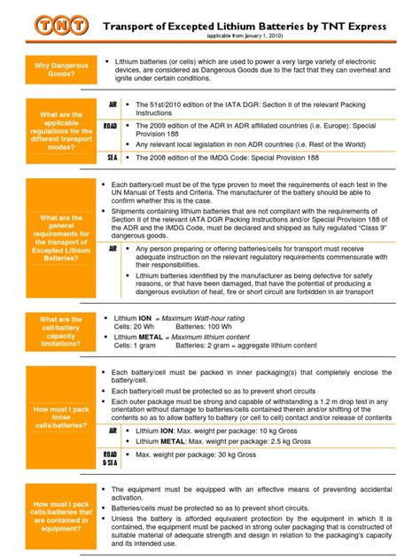 Lithium Batteries | PDF | Dangerous Goods | Lithium Ion Battery