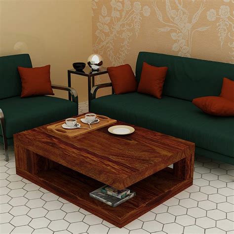 KendalWood Furniture Solid Wood Rectangle Shape Coffee Table for Living ...