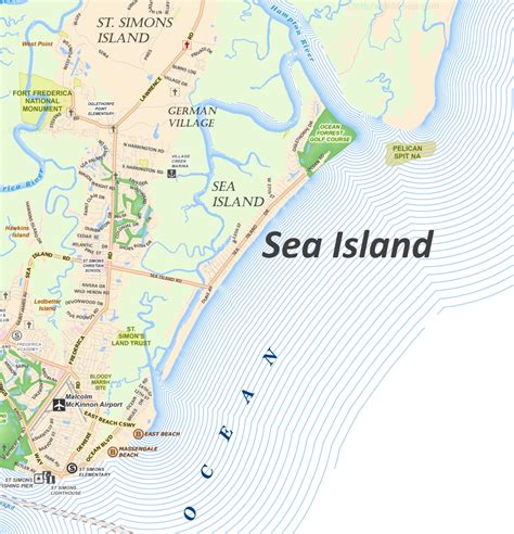 Sea Island Map | Georgia, U.S. | Detailed Maps of Sea Island