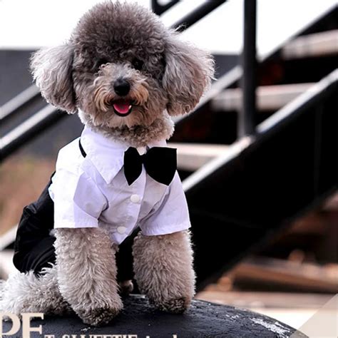 Cool Formal Dog Tuxedo Pet Puppy Outfit With Bowtie Wedding Party Suit ...