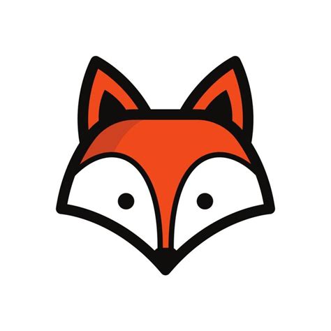 a red fox's head is shown in this simple, cartoon - like image