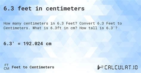 6.3 feet in centimeters - Calculatio