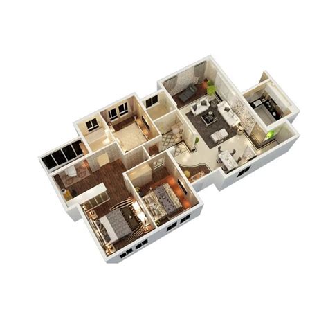 3D 2 3 4 Bedroom House Plan Design Homestyler Sweet Home Floor Plan ...