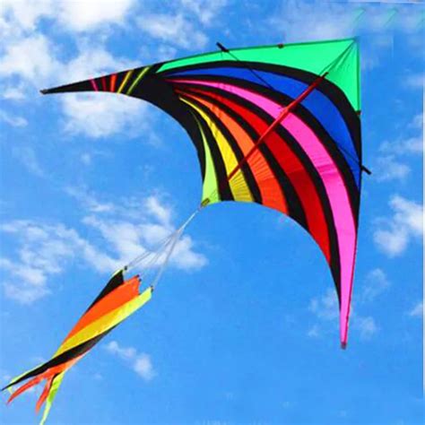 free shipping high quality new design rainbow delta kite ripstop nylon ...