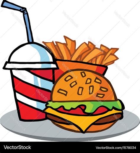 Fast food cartoon Royalty Free Vector Image - VectorStock