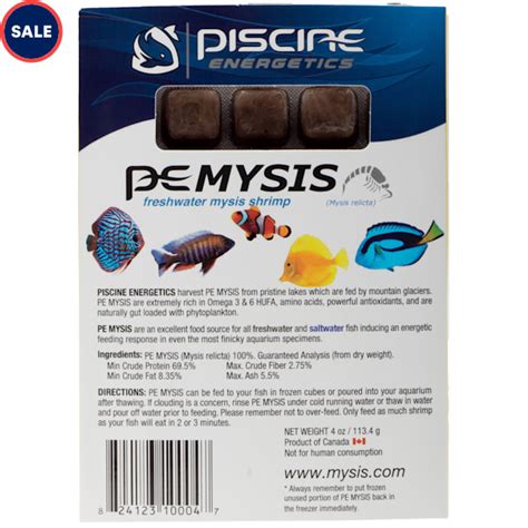 Piscine Energetics Mysis Shrimp Fish Food 4 oz Omega-3 & Fatty Acids