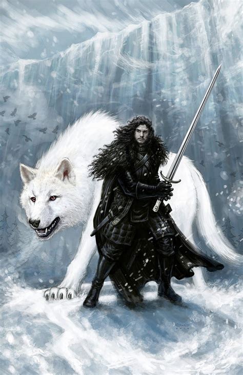 Jon Snow Ghost the Wall, ghost game of thrones HD phone wallpaper | Pxfuel