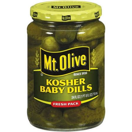 Mt. Olive Kosher Baby Dills Pickles, 24 fl oz - Walmart.com