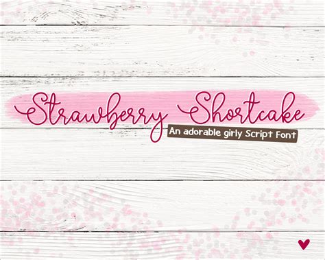 Strawberry Shortcake Script Font Cute Font Handwritten Font | Etsy