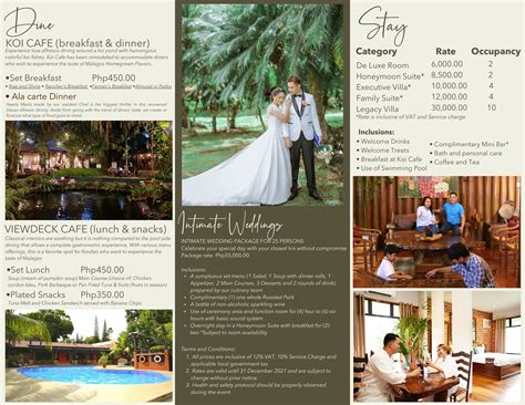 Wedding Packages And Wedding Meal Choices — Malagos Garden Resort ...