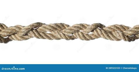 Hemp Rope with Knots Isolated on White Stock Image - Image of fiber ...