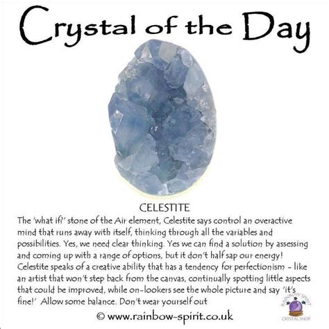 Crystal of the day Celestite | Crystal healing stones, Spiritual ...