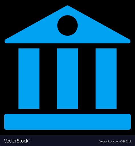 Bank flat blue color icon Royalty Free Vector Image