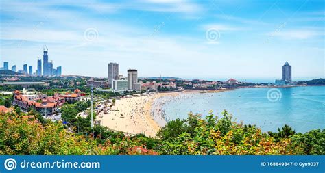 Beaches in Qingdao, China stock image. Image of modern - 168849347