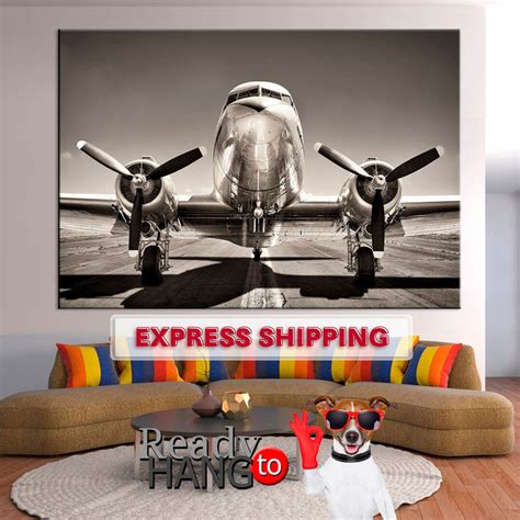 Aviation Canvas Wall Art Airplane Photo Print Inspirational Plane Multi ...