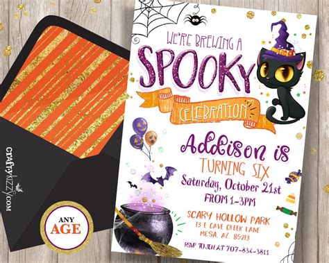 Halloween Birthday Invitation - Kids Halloween Costume Party ...