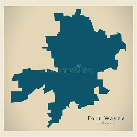 Modern City Map - Fort Wayne Indiana City of the USA Stock Vector ...