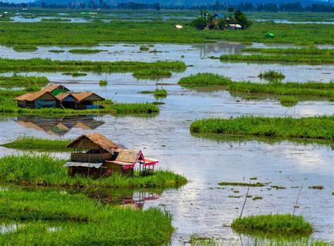 The floating islands of Loktak Lake in Manipur