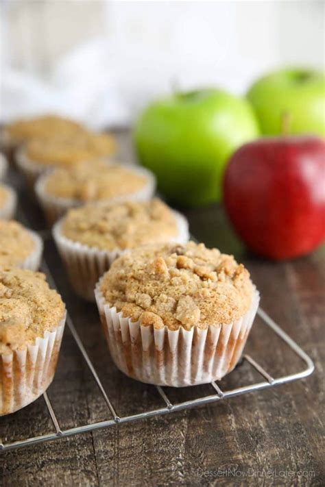 Apple Cinnamon Muffins with Crumb Topping | Dessert Now Dinner Later