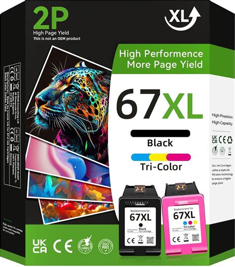 67Xl Ink Cartridges Black Color Combo Pack Replacement For Hp 67,For Hp ...