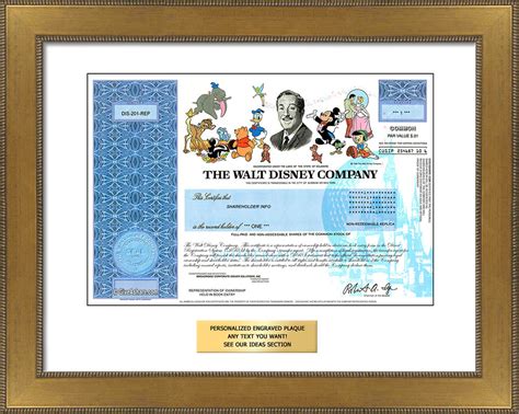 Disney Collectible Share Certificate