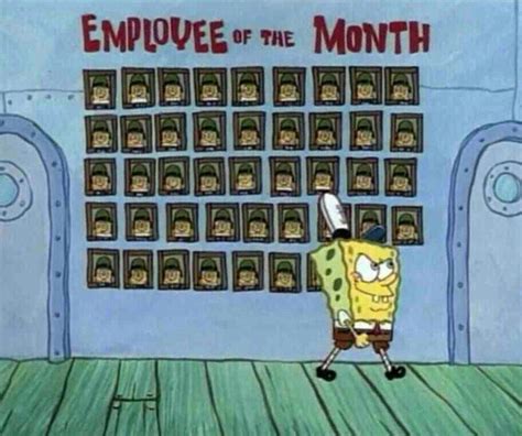 Employee of the month | Spongebob funny, Spongebob, Spongebob birthday