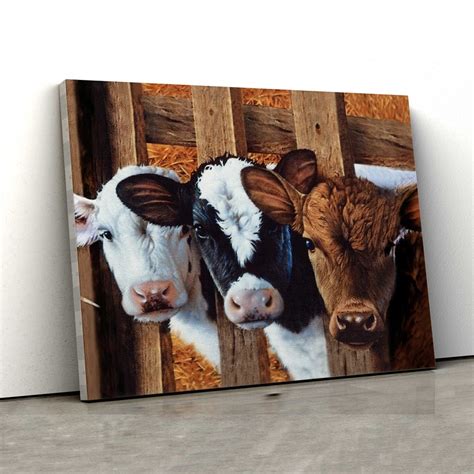 Cow Farm Canvas Farmhouse Canvas Animal Farm Wall Art - Etsy