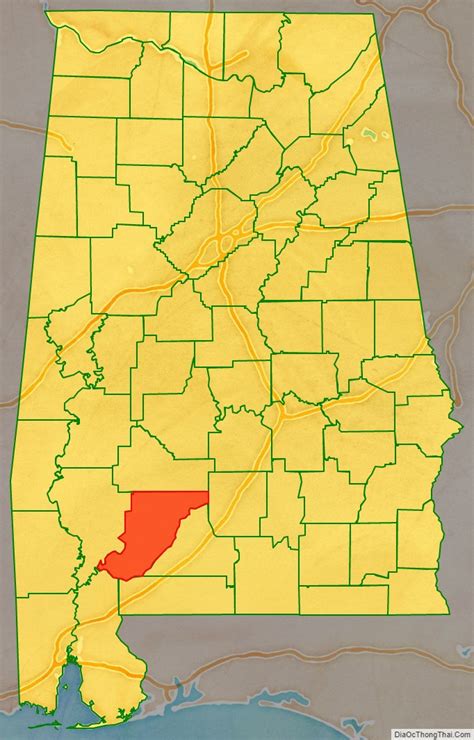 Map of Monroe County, Alabama