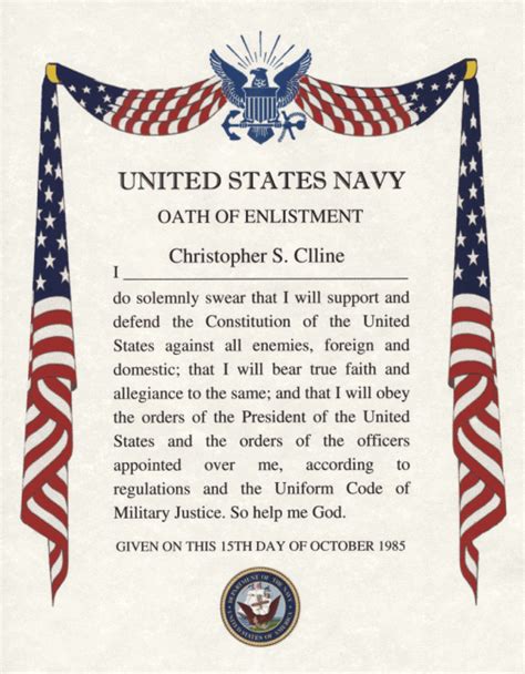 Navy oath of enlistment