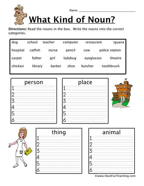 Nouns Fill In The Blanks Worksheets - WorksheetsCity