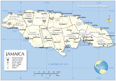 Map Of Jamaica With Parishes And Towns – The World Map