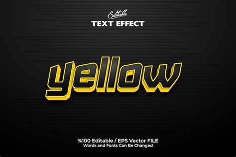 Premium Vector | Editable yellow text effect written on a black background