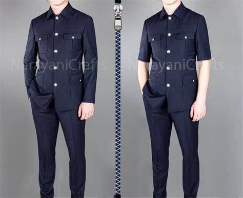 Handmade Decent Navy Blue Safari Suit for Men for Wedding and Events ...