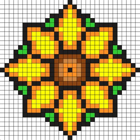 Flower Perler Bead Pattern | Bead Sprites | Misc Fuse Bead Patterns