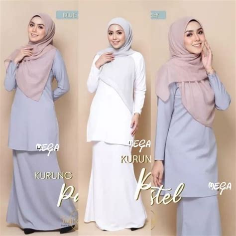 Jual MEGA - BAJU KURUNG MELAYU MALAYSIA RNB MOTIF POLOS ROK AND BLUS ...