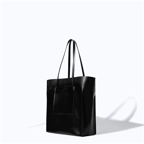 Zara Tote Bag with Pocket in Black | Lyst