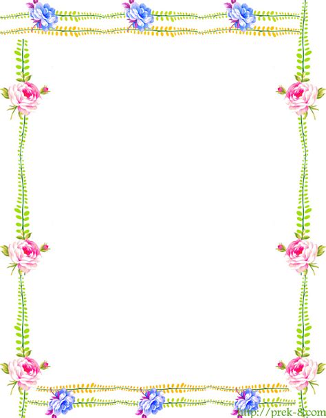 flower border design a4 size paper - Clip Art Library