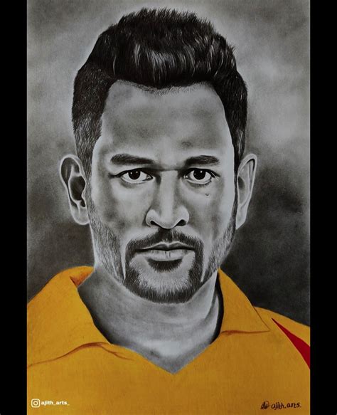 Ms Dhoni Pencil Drawing | Pencil drawings, Drawings, Male sketch