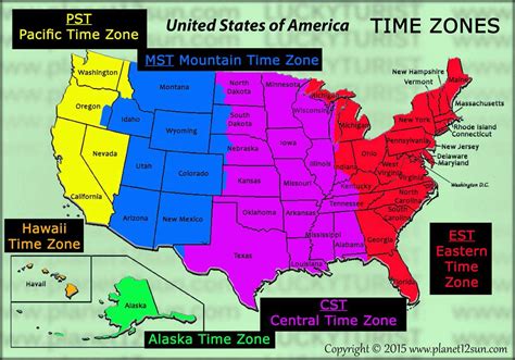 Printable US Map With Time Zones