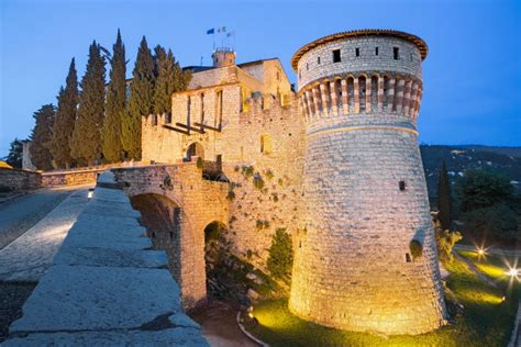 Brescia - the Castle at Dusk. Stock Photo - Image of fort, italy: 72986990