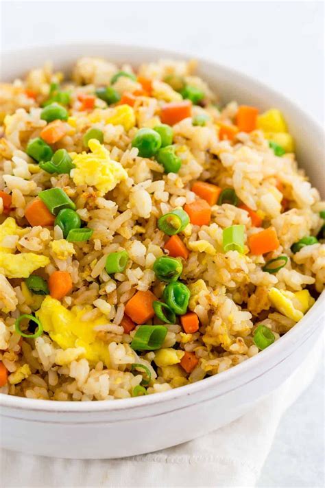 Chinese fried rice recipe made with fragrant jasmine rice, carrots ...