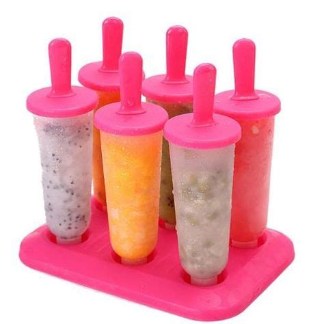 6Pcs Ice Cream Popsicle Molds Cooking Tools Rectangle Shaped Reusable ...