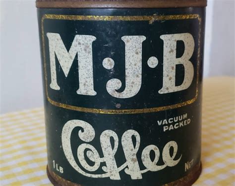 Vintage MJB Coffee Can Antique Tin Advertising 1 Lb Patent 1924 ...