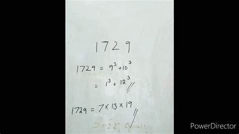 Ramanujan Number 1729 Explanation - YouTube