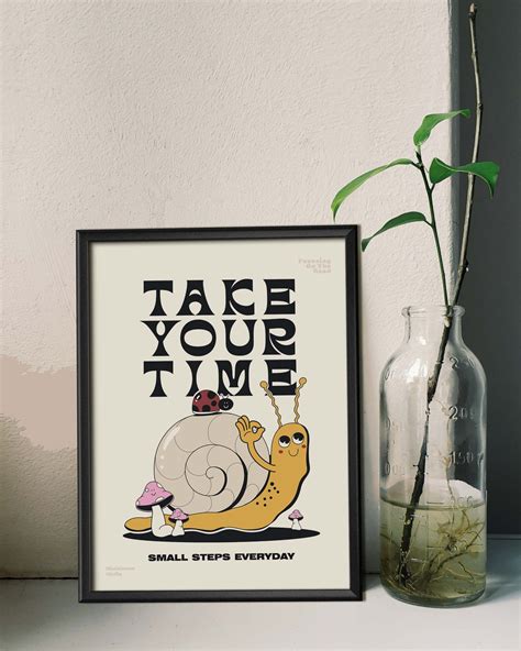 Take Your Time Print Retro Quote Wall Art One Step at a Time - Etsy