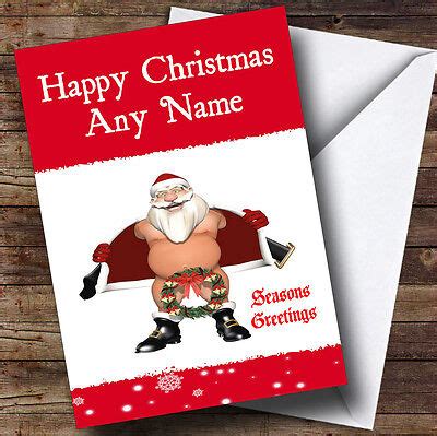 Funny Santa Rude Christmas Greetings Card Personalised | eBay